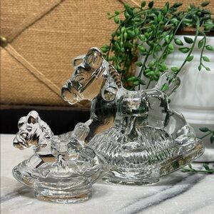 Glass Rocking Horse candleholders